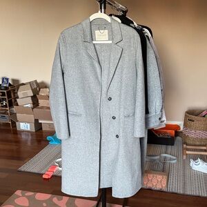 Topshop Light Gray Buttoned Coat